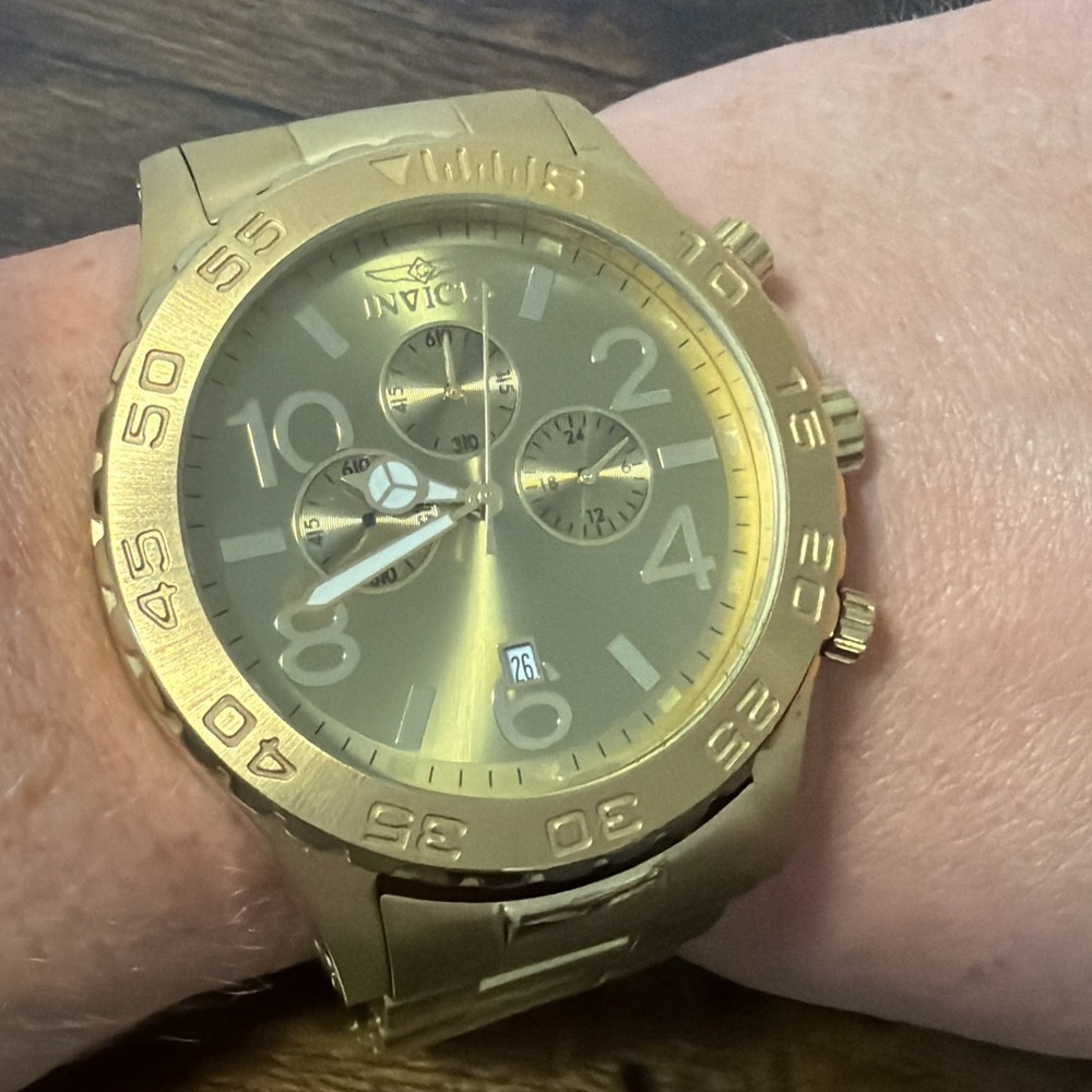 Invicta‎ Tritnite 1270 Men's Watch 50mm Gold Tone Chronograph Stainless Steel